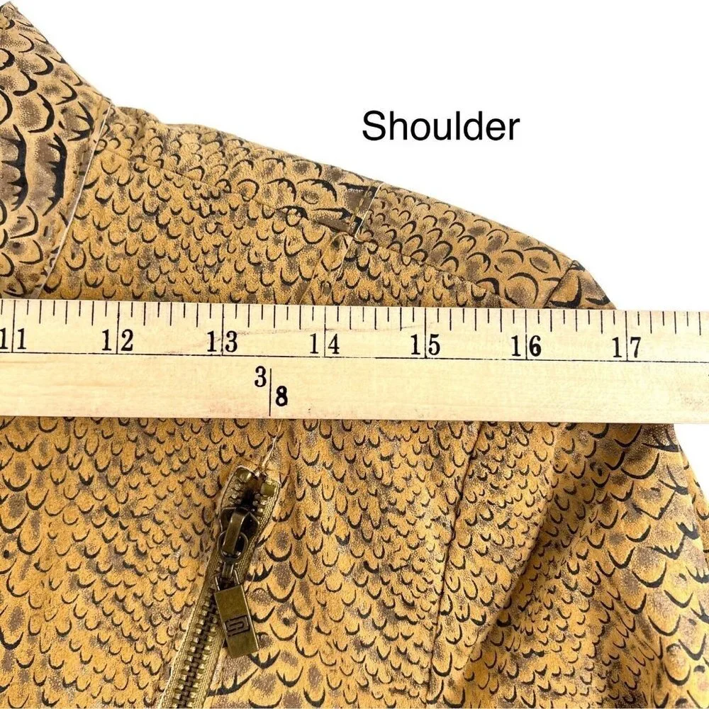 Pamela McCoy Women’s Size Medium‎ Leather Jacket Snakeskin Full Zip
